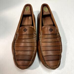 GOOD Quoddy Handsewn Brown Leather Driver Moccasin Loafer Made in Maine USA 11.5